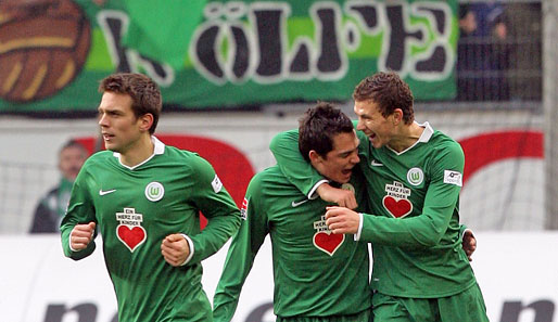 Dzeko durfte sogar doppelt jubeln. Er machte auch das 2:0 für Wolfsburg