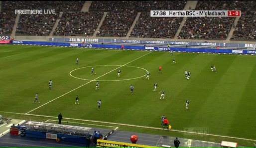 Wie einfach die Gladbacher Defensive auszuspielen ist, zeigt das 1:0 der Berliner am 22. Spieltag