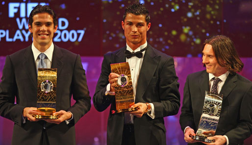 Diese drei Herren waren 2007 die Besten - auf Mourinhos Liste fehlt nur noch Ibrahimovic