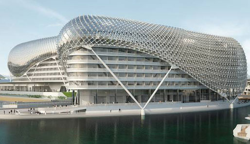 Auch in Abu Dhabi ist futuristische Architektur an der Tagesordnung