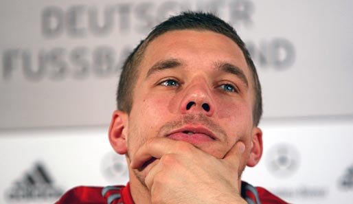 Lukas Podolski machte vor den Pressevertretern wie so oft einen sehr entspannten Eindruck