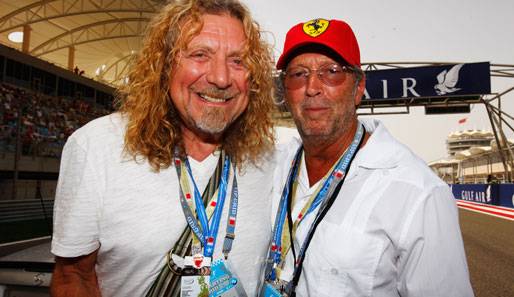Und zwei Musik-Legenden: Led-Zeppelin-Frontmann Robert Plant (links) und Gitarristen-Legende Eric Clapton