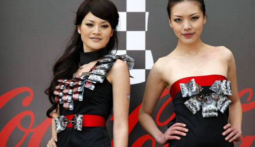 Die Gridgirls des China-GP in Shanghai