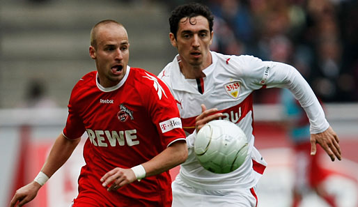 1. FC Köln - VfB Stuttgart 0:3: Roberto Hilbert (r.) bereitete das erste Tor vor Mario Gomez vor