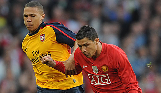 Manchester United - FC Arsenal 1:0: Gunners-Jungspund Kieran Gibbs bekam es mit Superstar Cristiano Ronaldo zu tun
