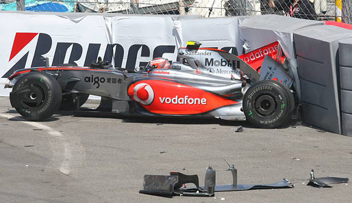 Der Monaco-GP 2009 war auch ein Kleinholz-Rennen. Am heftigsten erwischte es McLaren-Pilot Heikki Kovalainen