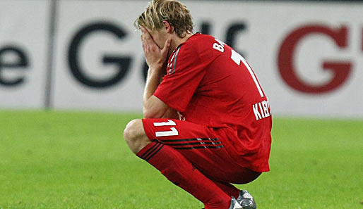 Nach Schlusspfiff war die Enttäuschung bei Leverkusen natürlich groß, hier Stefan Kiessling