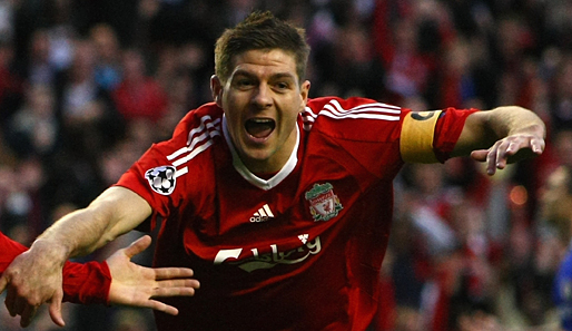 Steven Gerrard blieb nur der dritte Platz: Der Liverpool-Kapitän landete 16 Volltreffer