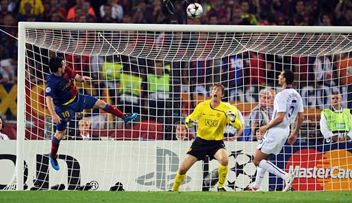 Auch der Weltfußballer ist ein ehemaliger La-Masia-Schüler: Lionel Messi köpfte das 2:0 im CL-Finale 2009 gegen Manchester United