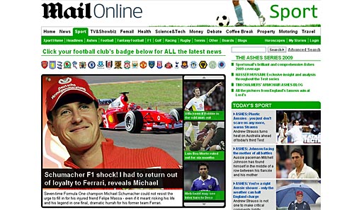 Daily Mail (England): Schumacher auf der Ehrenrunde. Er schockt die Formel 1