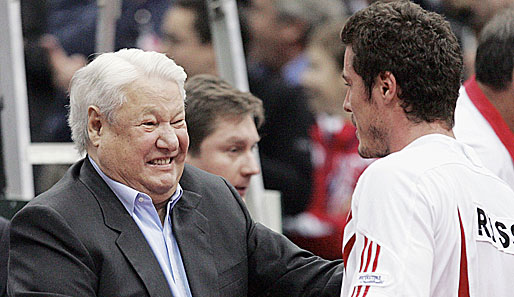 Nach dem Davis-Cup-Sieg 2006 feierte sogar der ehemalige russische Präsident Boris Jelzin mit Safin