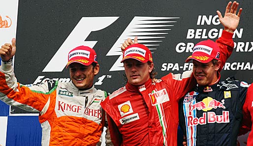 Kimi Räikkönen siegte beim Großen Preis von Belgien knapp vor Sensations-Mann Giancarlo Fisichella. Sebastian Vettel schnappte sich den dritten Platz auf dem Treppchen