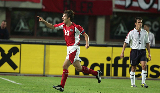 Andreas Ivanschitz (l.) gab ab 26.03.2003 sein Länderspieldebüt für Österreich - Gegner war Griechenland. Endstand: 2:2