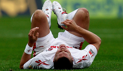Lukas Podolski erzielte zwar seinen ersten Saisontreffer für Köln, lag am Ende aber doch am Boden