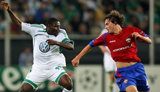 Martins (l.) war der einzige Wolfsburger mit Champions-League-Erfahrung