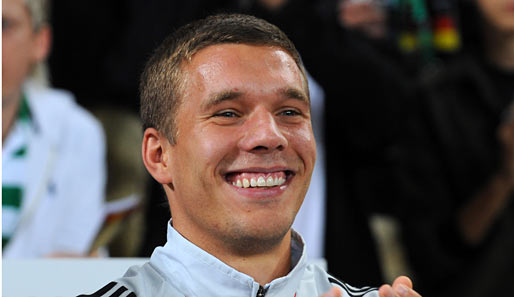 Hatte selbst auf der Bank seinen Spaß: Lukas Podolski