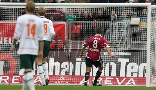 1. FC Nürnberg - Werder Bremen 2:2: Das Spiel hatte kaum richtig begonnen, da war der Club schon in Führung. Eigler bringt Nürnberg in der 3. Minute in Führung