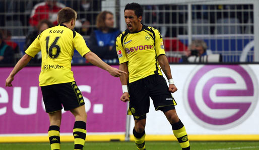Die beiden sorgten für die Dortmunder Führung: Kuba (l.) und Lucas Barrios (r.)