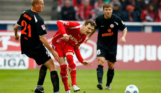 1. FC Köln - FSV Mainz 05 1:0: Nachdem er unter der Woche für Slowenien getroffen hatte, war er auch für den FC erfolgreich: Milivoje Novakovic (M.)