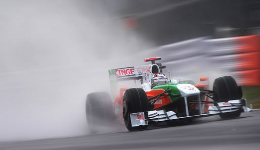 Adrian Sutil machte aus dem Regen noch das Beste und drehte ein paar schnelle Runden