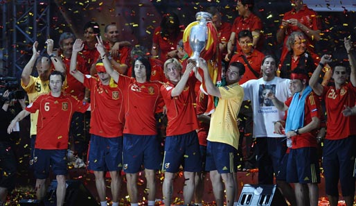 1. Platz: Spanien (510 Millionen Euro, FIFA-Weltrangliste: 2.) mit Xavi (50 Millionen), Andres Iniesta (50 Millionen) und Fernando Torres (46 Millionen)