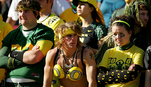 Diesem Fan steht die Enttäuschung auf die Brust geschrieben: Oregon verliert im College Football gegen Stanford