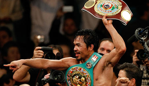 Sieger nach technischem K.o. in der zwölften Runde: Weltergewichts-Weltmeister Manny Pacquiao