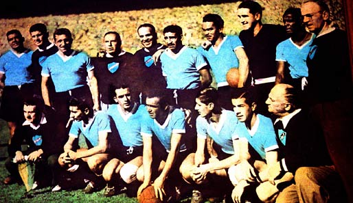 Die Helden vom Maracana: Uruguay gewann durch ein 2:1 gegen Brasilien in Rio de Janeiro den WM-Titel 1950
