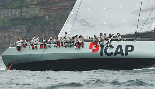 Sieht nach einem gemütlichen Männerausflug aus: Die Crew der "ICAP Leopard" macht sich von Sydney in Australien auf ins tasmanische Hobart