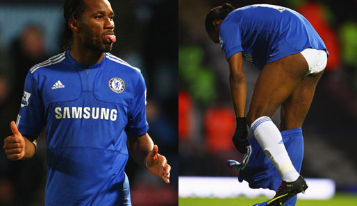 West Ham United - FC Chelsea 1:1: Wo gehobelt wird... Didier Drogba wechselt auf dem Spielfeld seine Hose