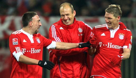Da war die Freude groß bei den Münchnern - auch bei Ribery (l.), der sein Comeback feierte