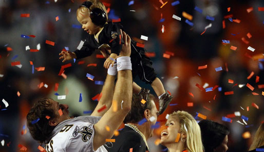 "Mein Papa hat den Super Bowl gewonnen." Der Sohn von Drew Brees (New Orleans Saints) kann stolz auf seinen Vater sein