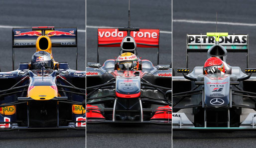 Hier sein Bolide (l.) im Vergleich mit dem neuen McLaren (M.) und Schumachers Mercedes