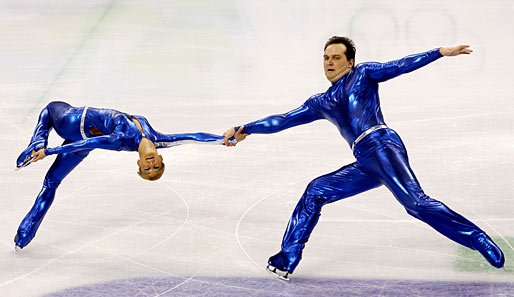 Eingeschweißt in blau: Das ukrainische Eiskunstlauf-Paar Tatjana Wolososchar und Stanislaw Morosow konnte die Jury nicht ganz überzeugen
