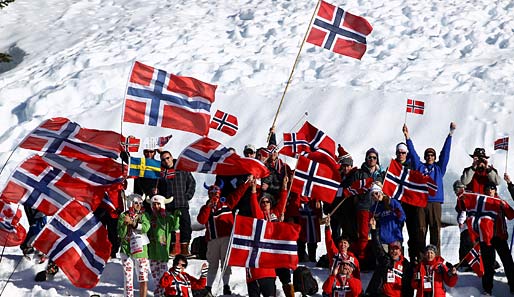 Die norwegischen Fans freuten sich über eine Goldmedaille im Langlauf