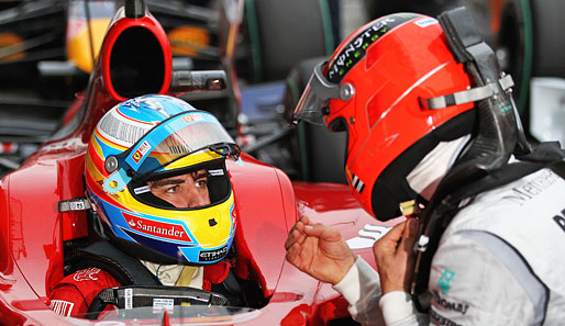 Michael Schumacher wurde Siebter und hatte danach ein Hühnchen mit Fernando Alonso zu rupfen. Er fühlte sich vom Spanier offenbar aufgehalten