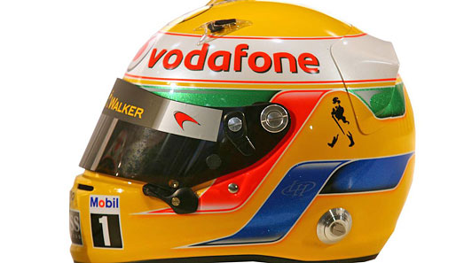 Das ist der Helm von Lewis Hamilton (McLaren)