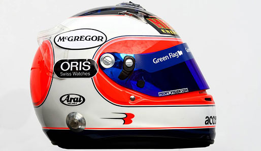 Das ist der Helm von Rubens Barrichello (Williams)