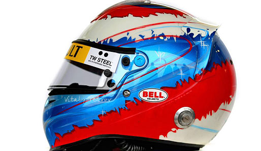 Das ist der Helm von Witali Petrow (Renault)