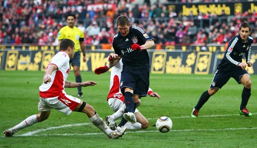 Bastian Schweinsteiger traf in der 58. Minute zum 1:1-Endstand. Ein Rückschlag für den FC Bayern im Kampf um die Meisterschaft