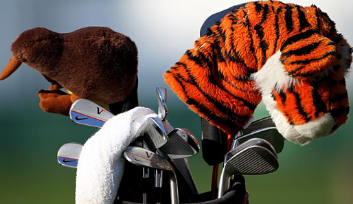 Tiger Woods macht seinem Namen bei der Vorbereitung auf das Masters in Augusta auch stofftiertechnisch alle Ehre