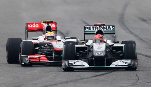 Treffen der Generationen: Michael Schumacher gegen Lewis Hamilton - 16 Jahre liegen zwischen beiden Piloten