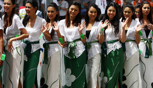 Die Gridgirls des Malaysia-GP in Sepang