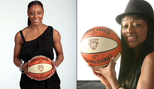 So schön kann die WNBA sein: Monica Wright und Charde Houston von den Minnesota Lynx posieren in Minneapolis für den Media Day