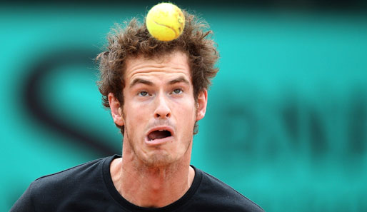 Britischer Gesichtsakrobat: Andy Murray im Training vor dem Achtelfinale gegen Tomas Berdych