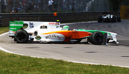 Sensationell von Platz fünf ins Rennen gegangen, war für Liuzzi im Force India das Rennen schon fast gelaufen, bevor es richtig begonnen hatte