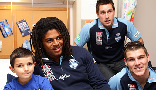 Die New South Wales Blues machten vielen Kids eine große Freude. Das Top-Cricket-Team aus Sydney besuchte ein Kinderkrankenhaus