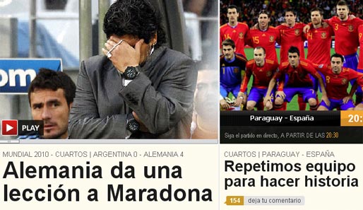 AS (Spanien): "Deutschland erteilt Maradona eine Lektion"
