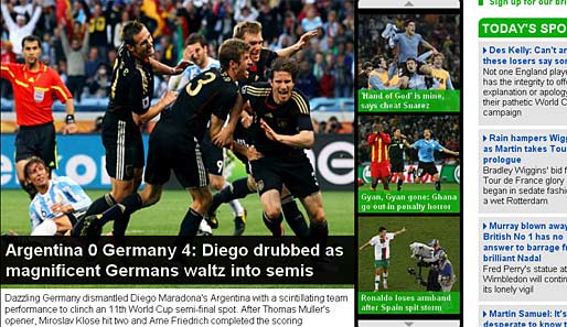Daily Mail (England): Die ganze Welt ist sich einig, dass Deutschland als Team überragend gespielt hat. DIe Engländer von der Daily Mail sind der gleichen Meinung