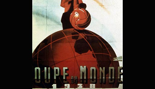 Vom Turnier in Frankreich 1938 hat nur das offizielle Plakat als Bild überlebt. Im Finale schlug Italien die Ungarn mit 4:2